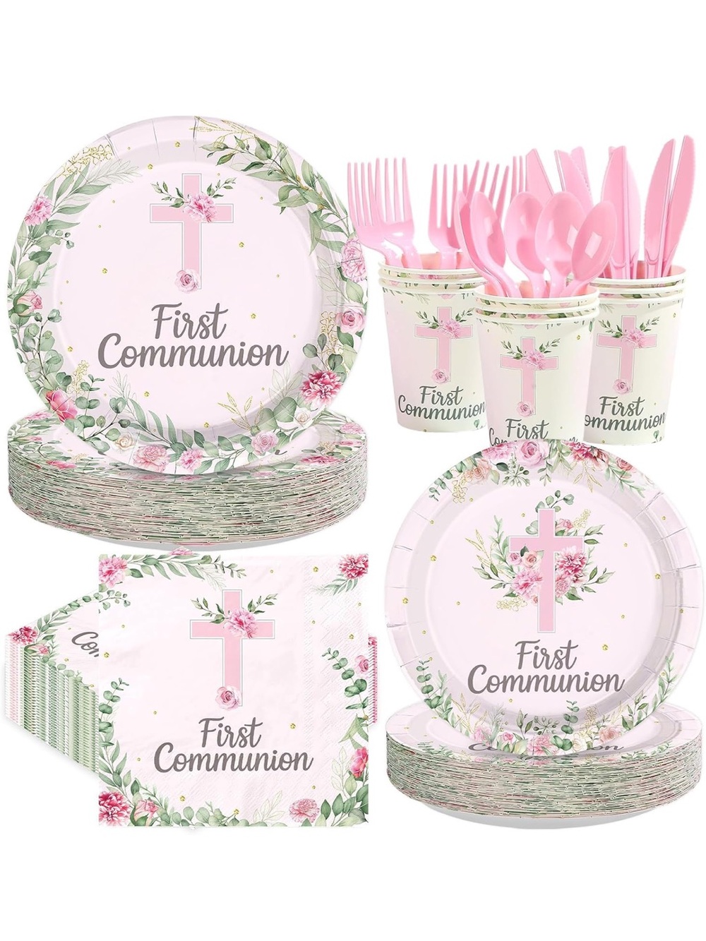 NIP 350 Pcs First Communion Themed Party Decorations, Serves 50